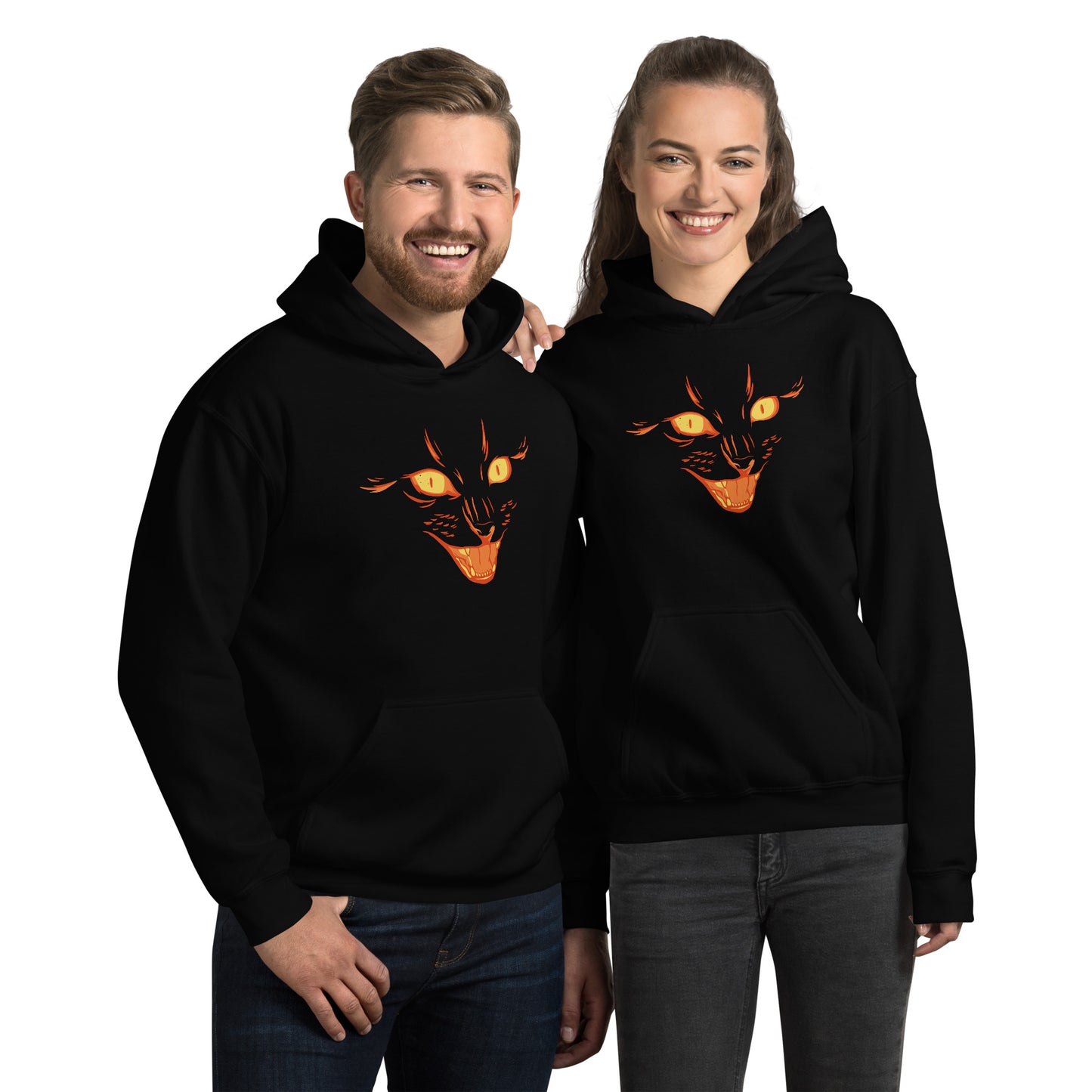 Scary Cat Face Hoodie - Funny Foundry