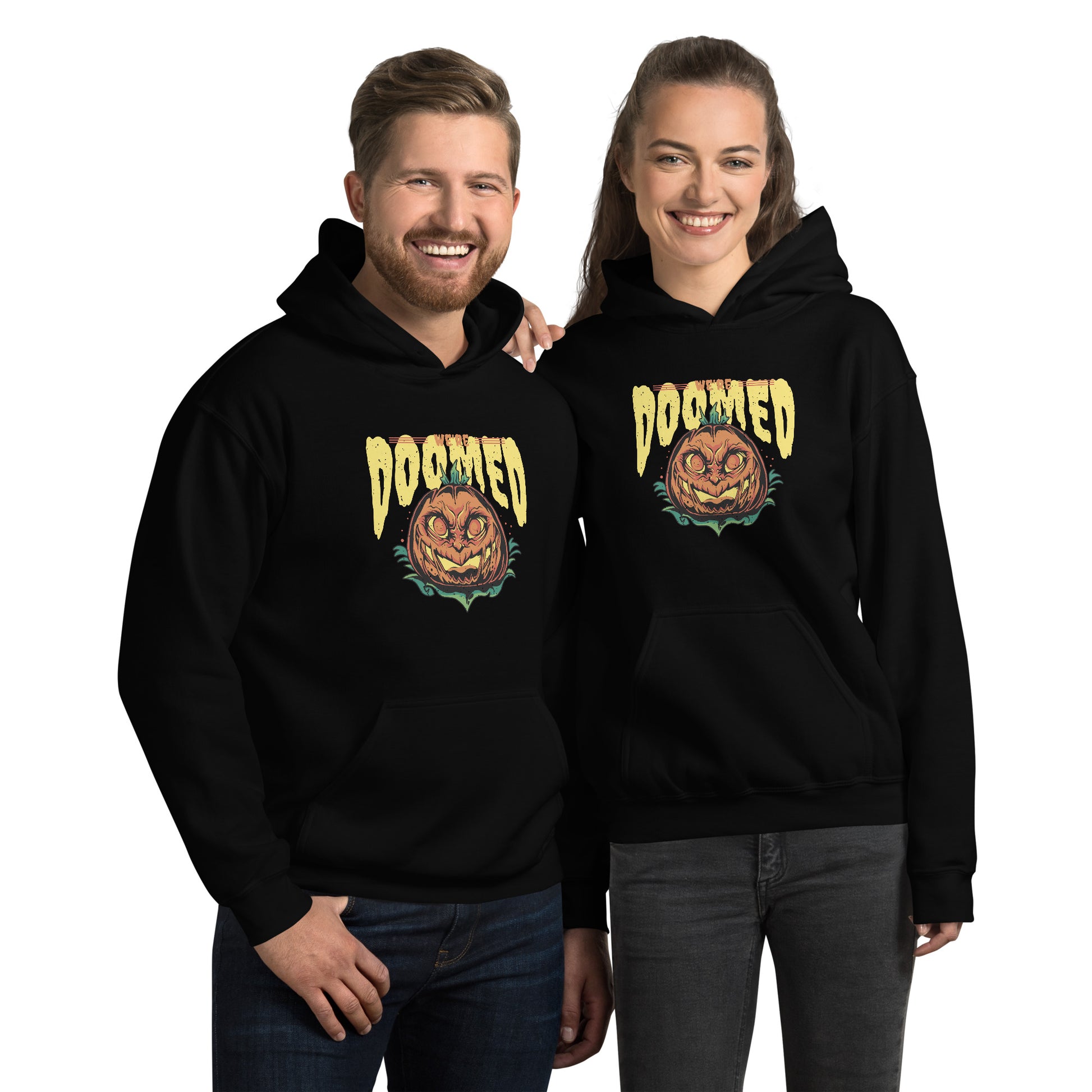 Halloween Pumpkin Doomed Hoodie - Funny Foundry