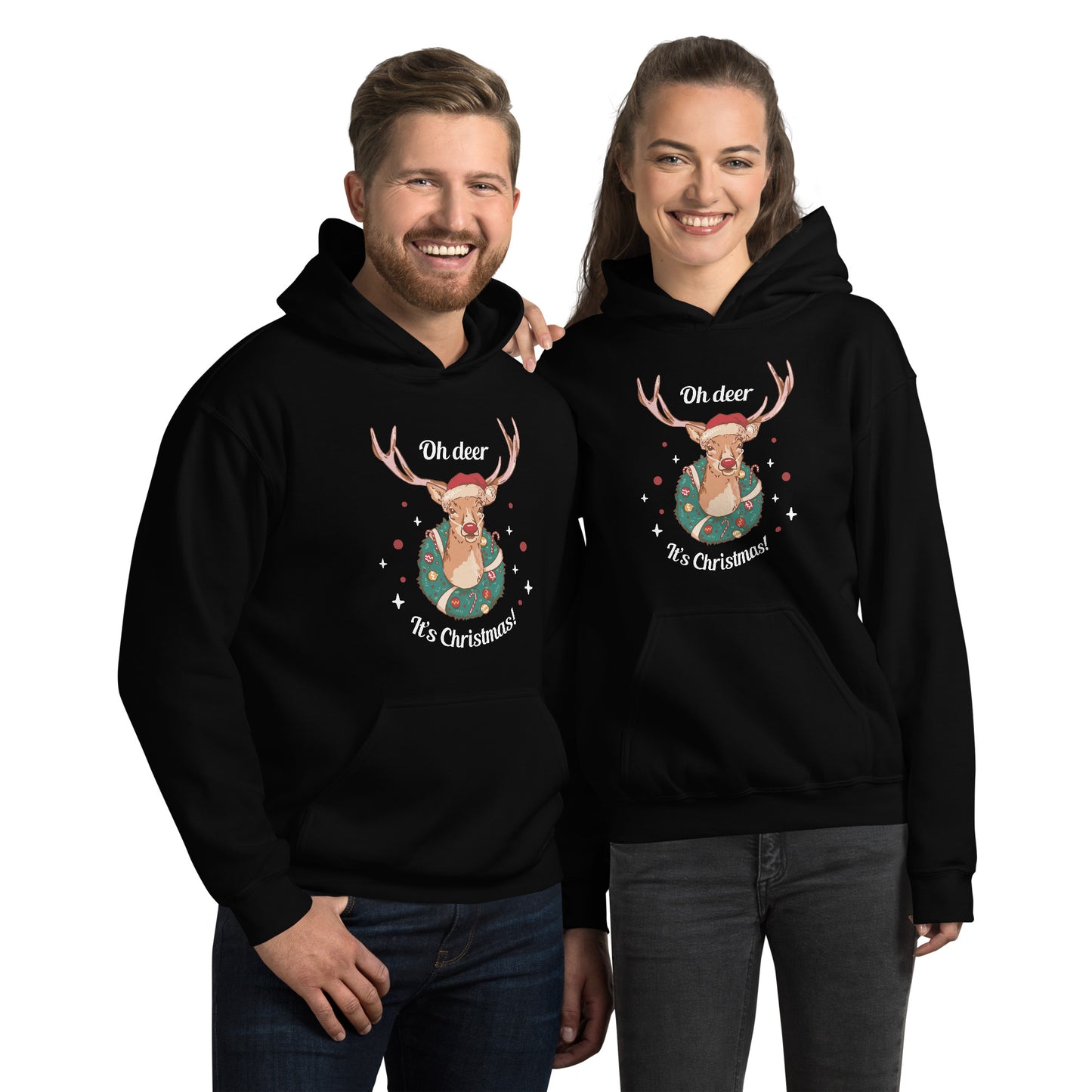 Christmas Deer Hoodie - Funny Foundry