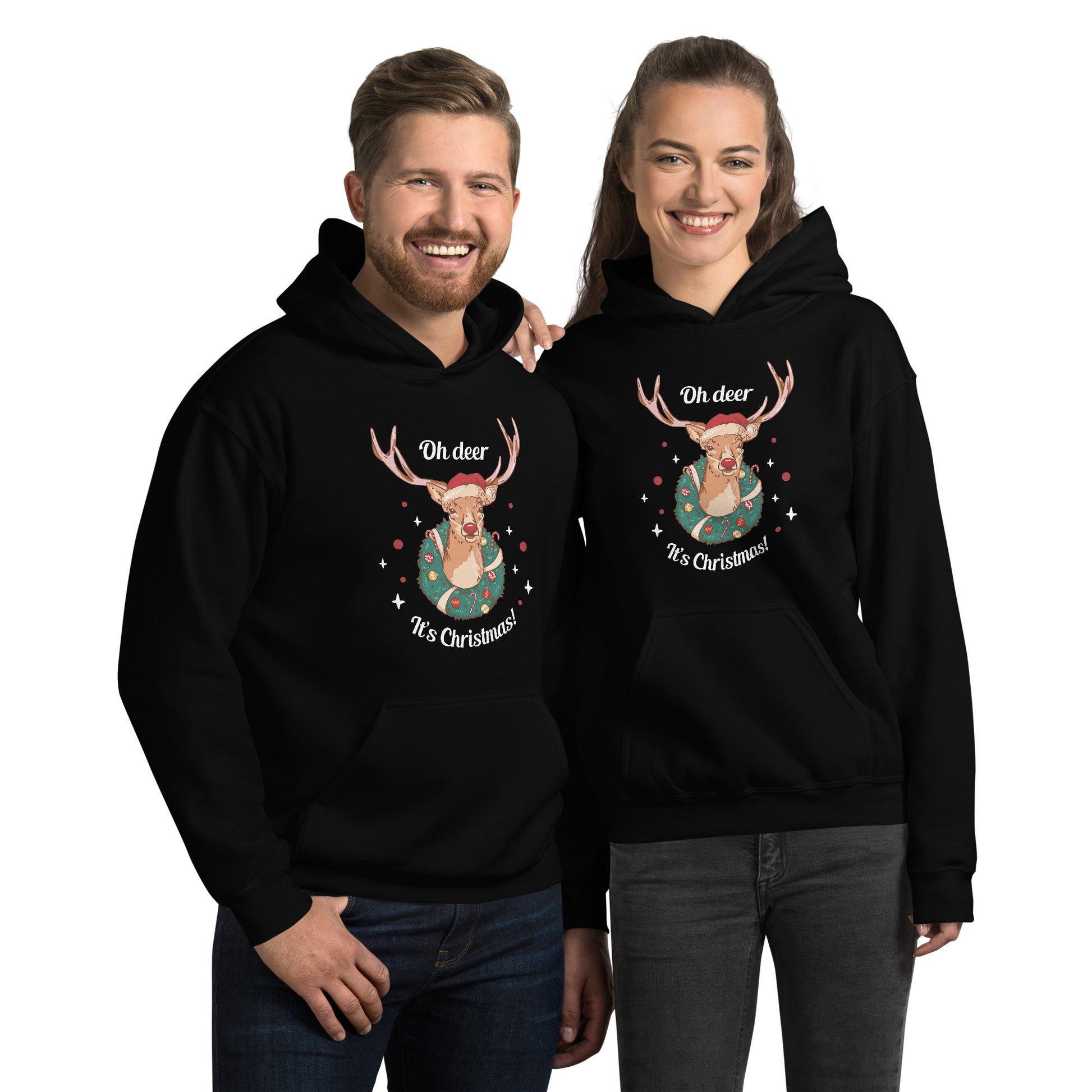 Christmas Deer Hoodie - Funny Foundry