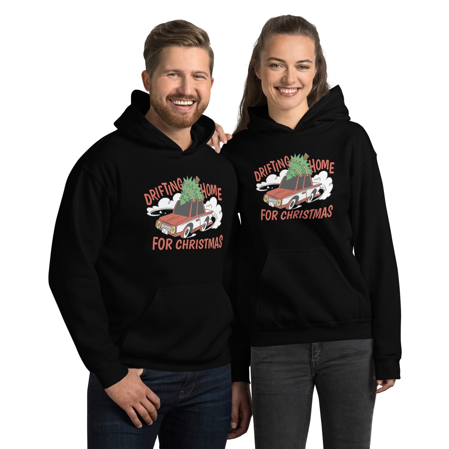 Drifting Home Christmas Hoodie - Funny Foundry