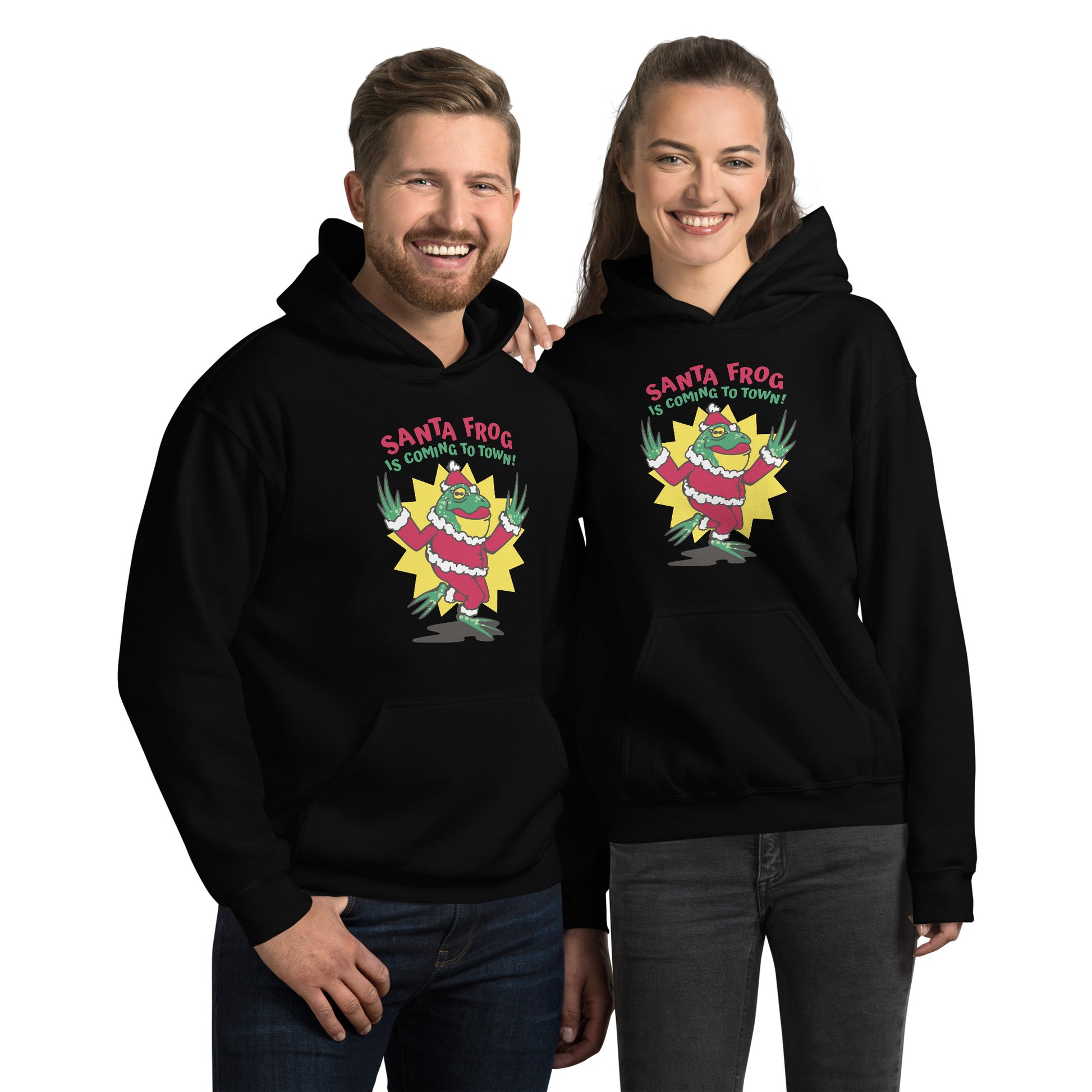 Santa Frog Hoodie - Funny Foundry