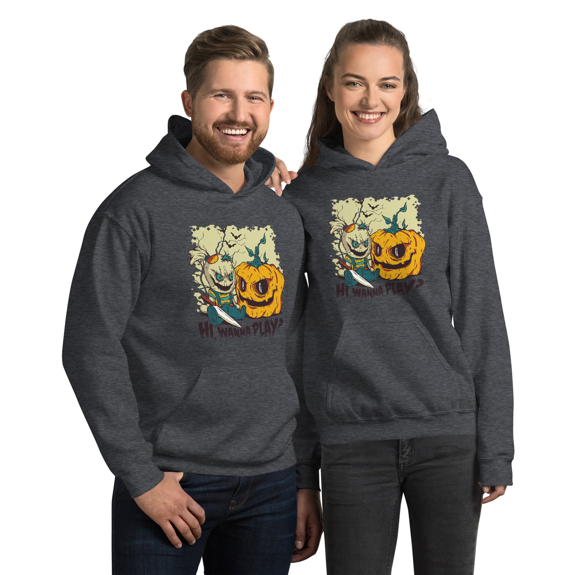 Wanna Play Halloween Hoodie - Funny Foundry