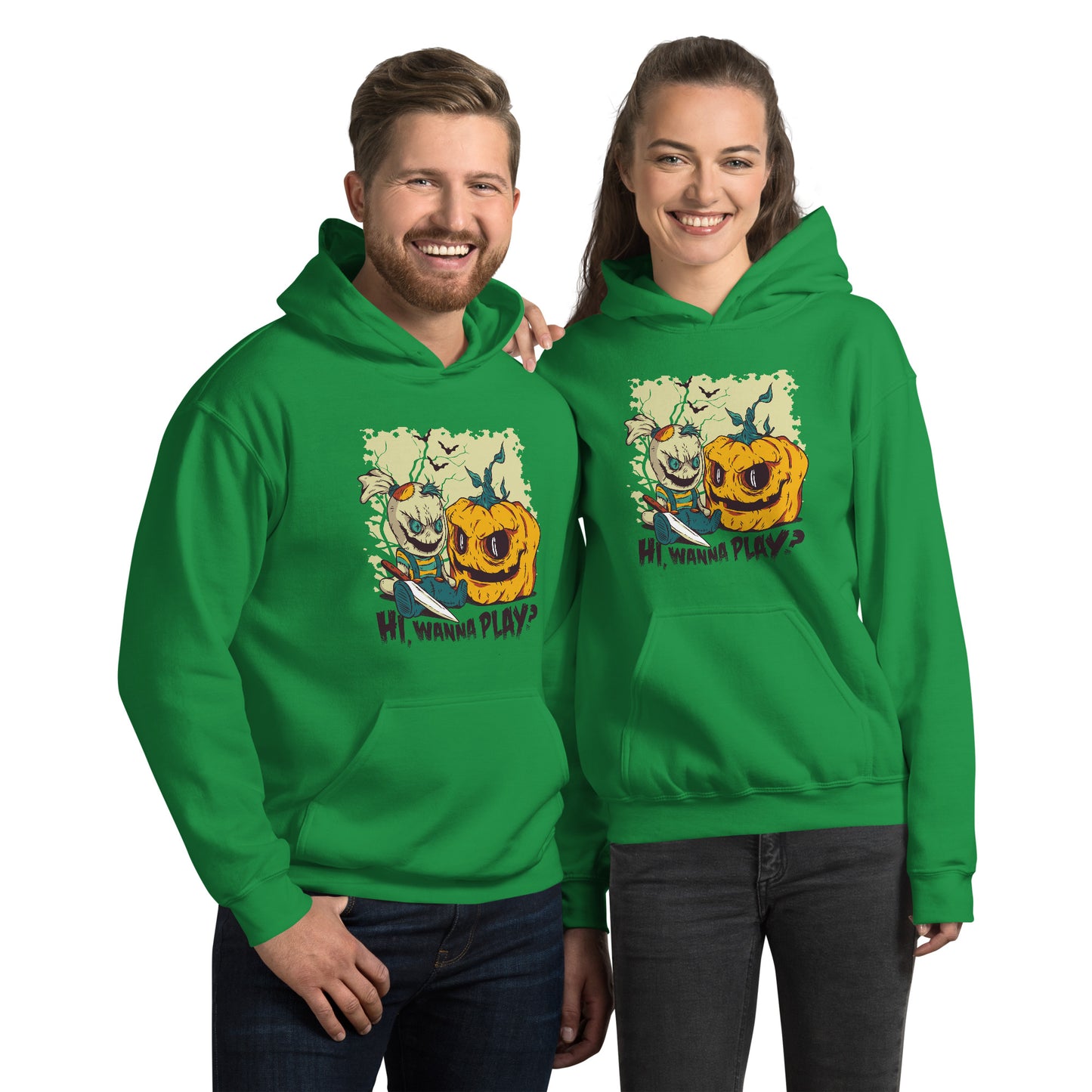 Wanna Play Halloween Hoodie - Funny Foundry