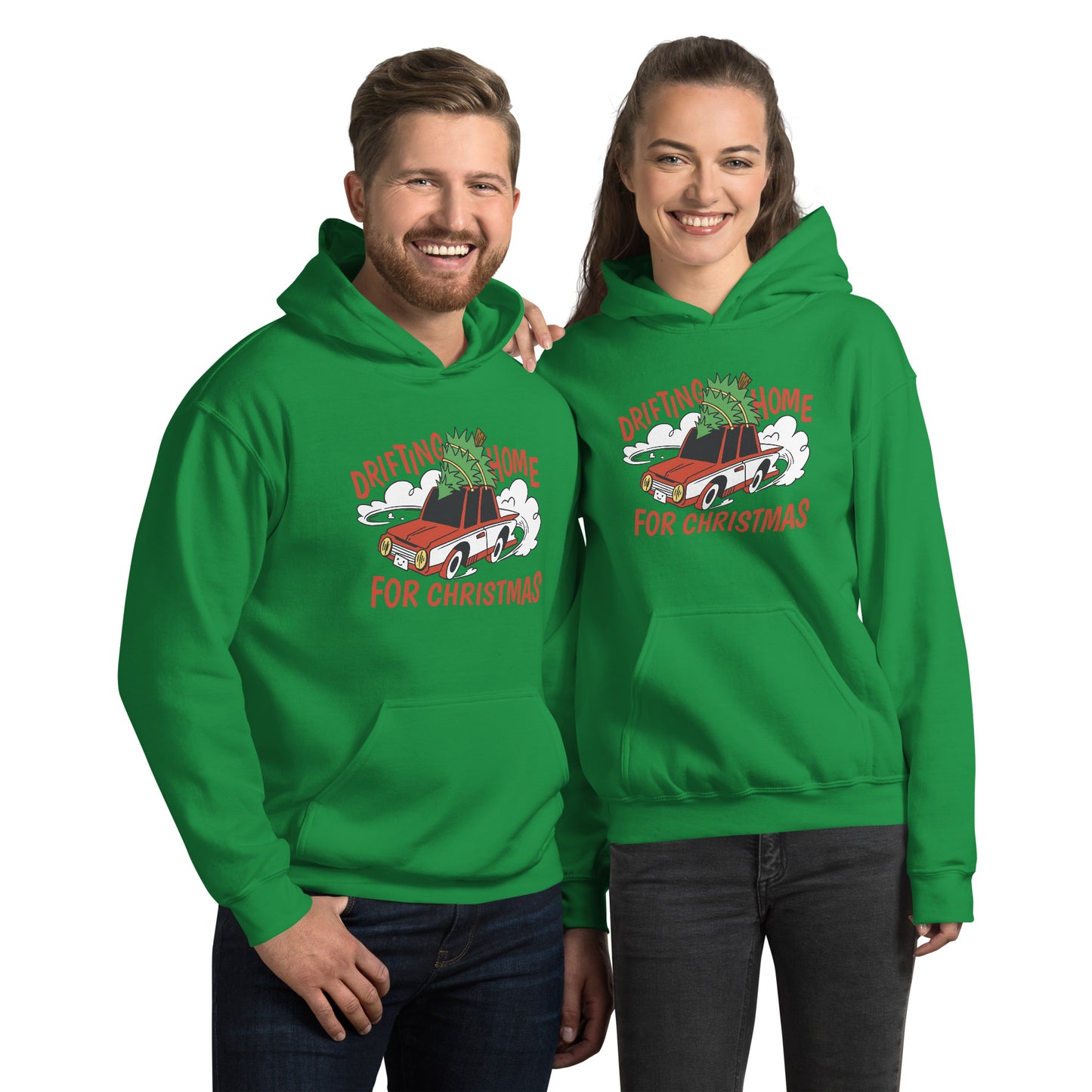 Drifting Home Christmas Hoodie - Funny Foundry