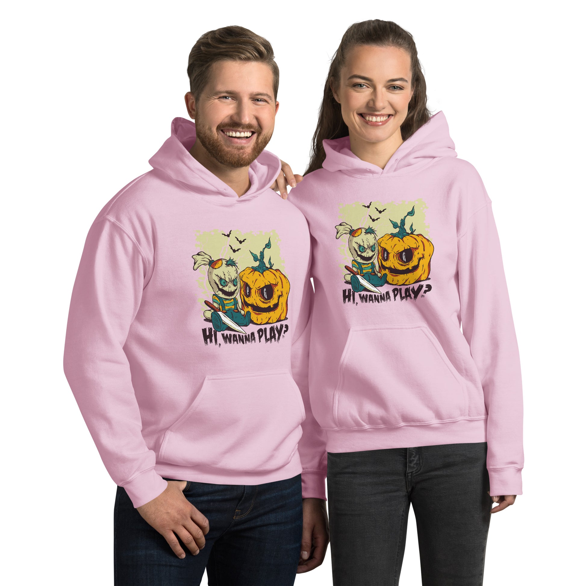 Wanna Play Halloween Hoodie - Funny Foundry