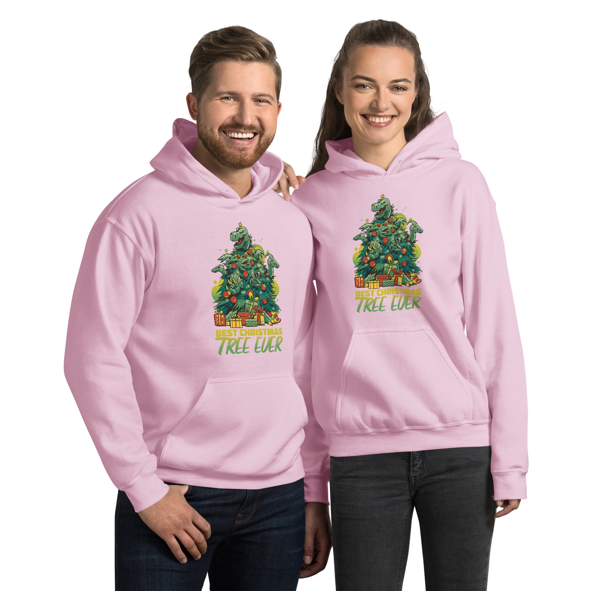 Dino Christmas Tree Hoodie - Funny Foundry