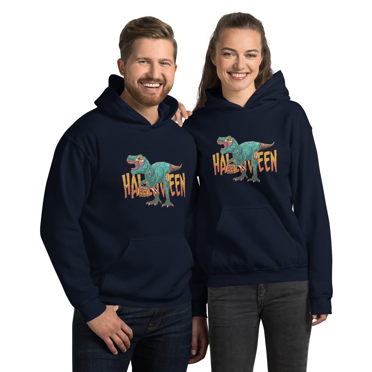 Zombie Halloween TRex Hoodie - Funny Foundry