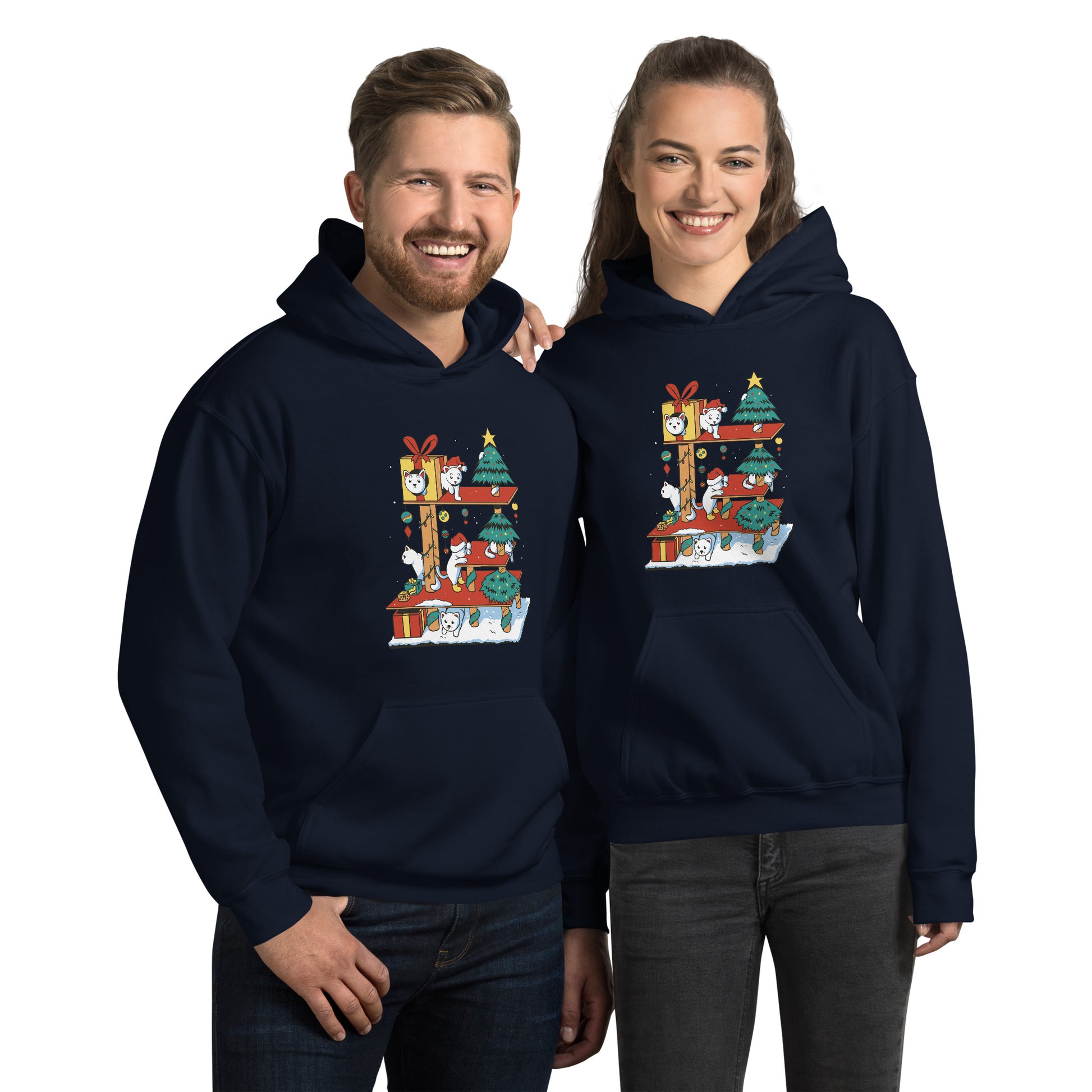 Cat House Christmas Hoodie - Funny Foundry