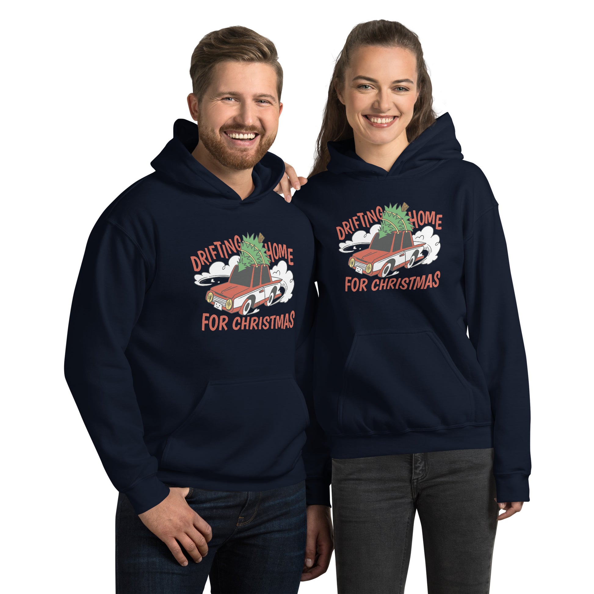 Drifting Home Christmas Hoodie - Funny Foundry