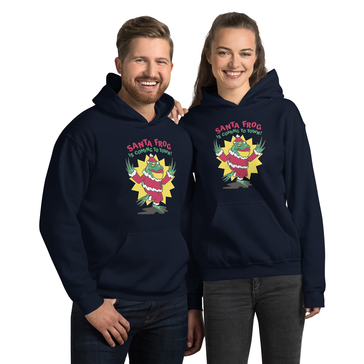 Santa Frog Hoodie - Funny Foundry