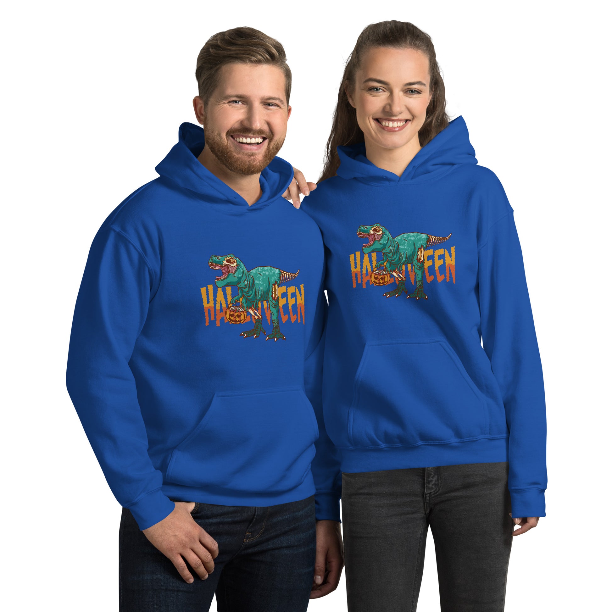 Zombie Halloween TRex Hoodie - Funny Foundry