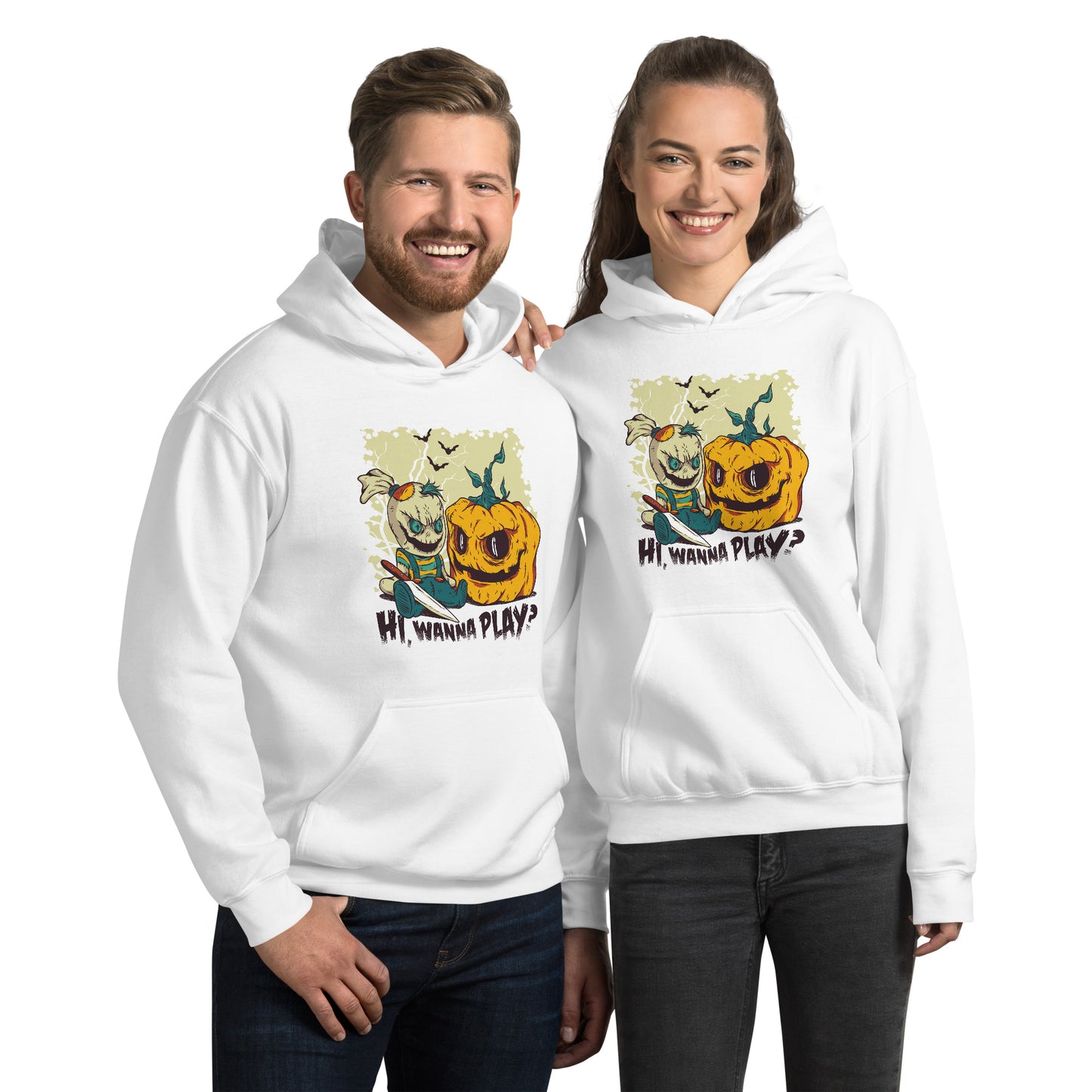 Wanna Play Halloween Hoodie - Funny Foundry