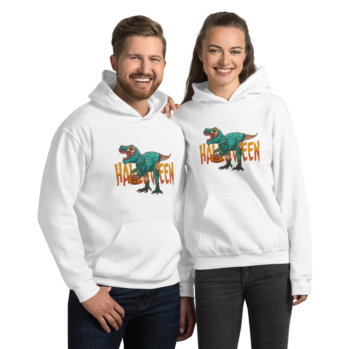 Zombie Halloween TRex Hoodie - Funny Foundry