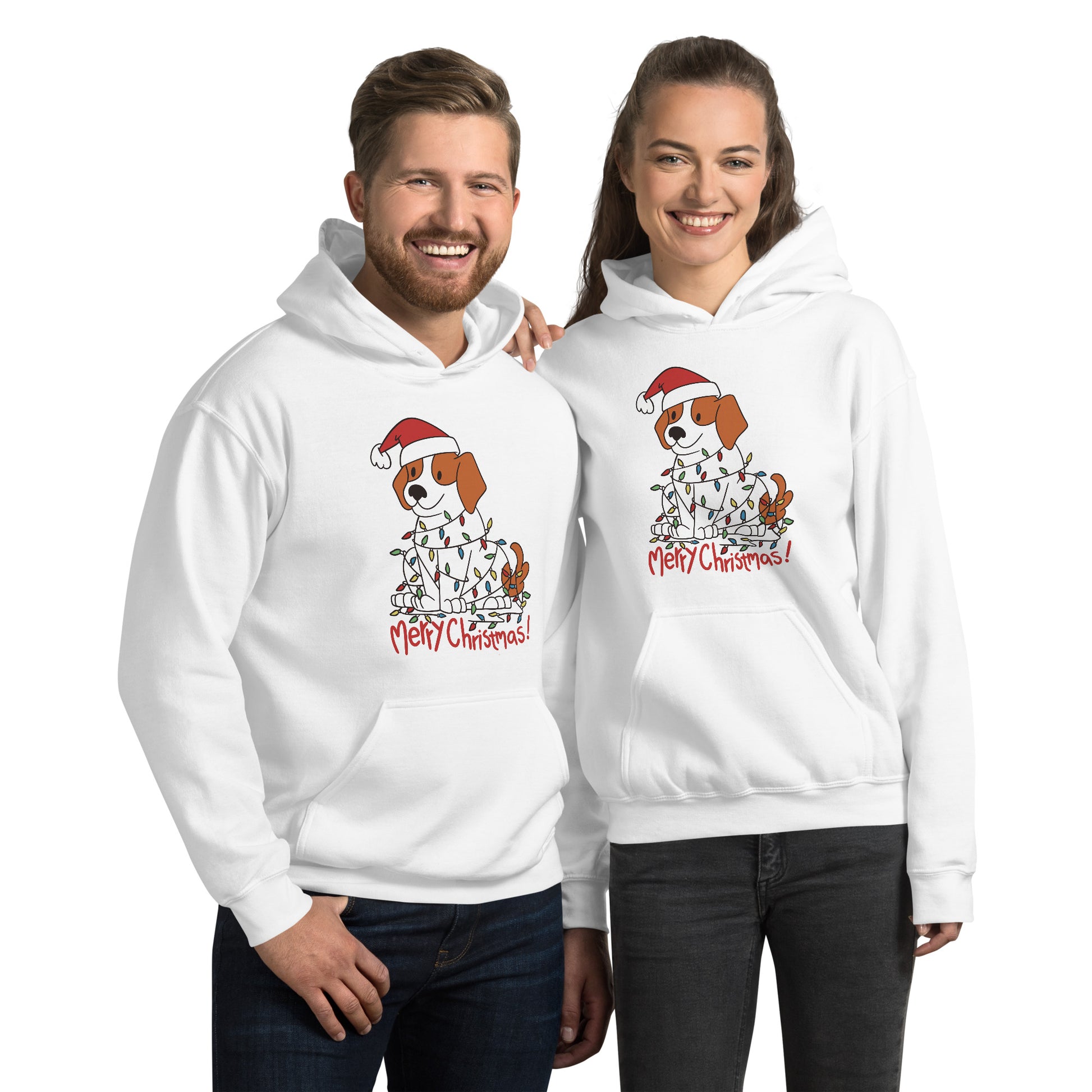 Beagle Merry Christmas Hoodie - Funny Foundry