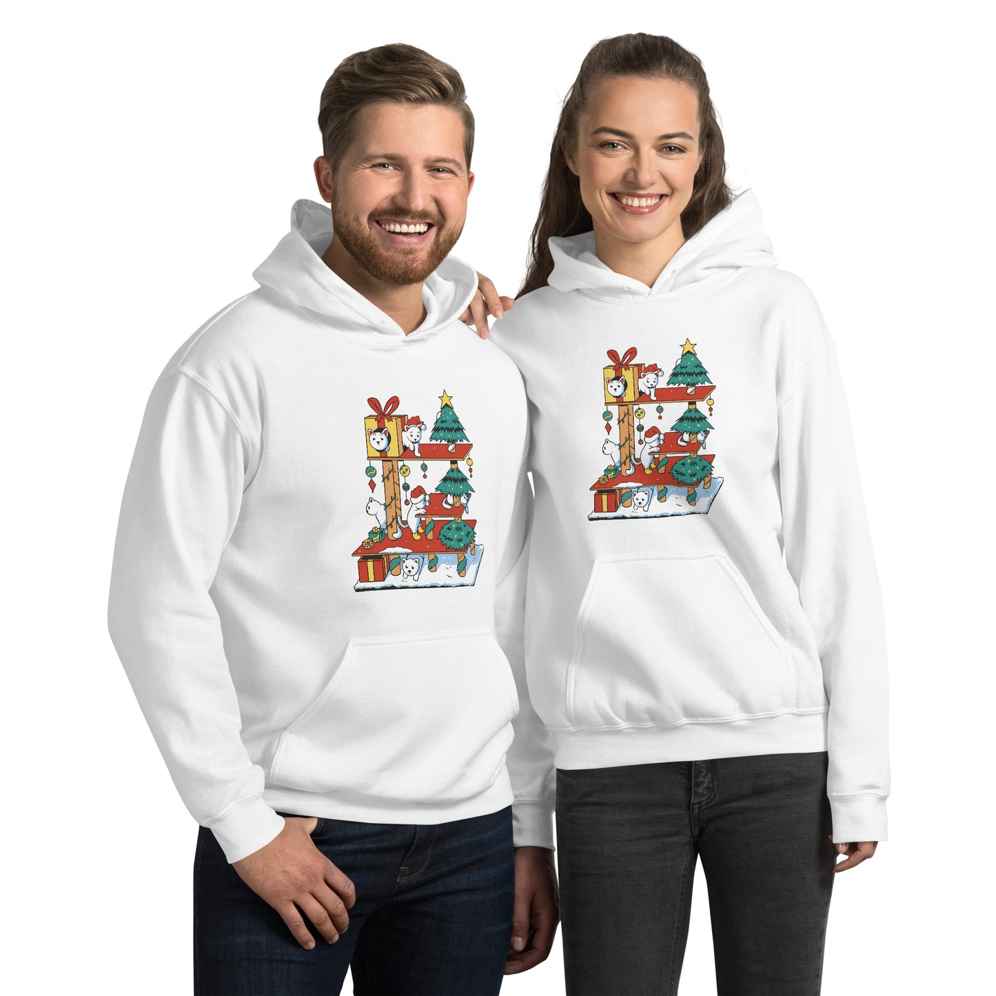 Cat House Christmas Hoodie - Funny Foundry