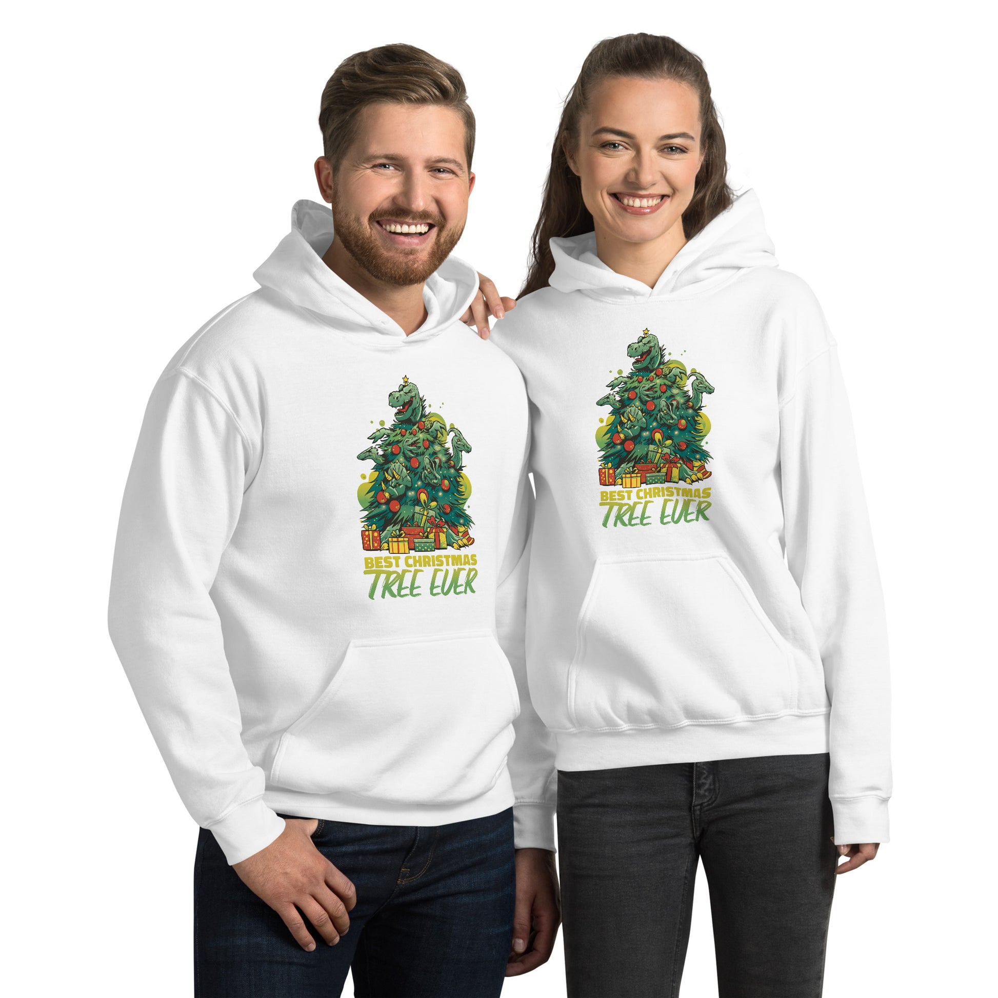 Dino Christmas Tree Hoodie - Funny Foundry