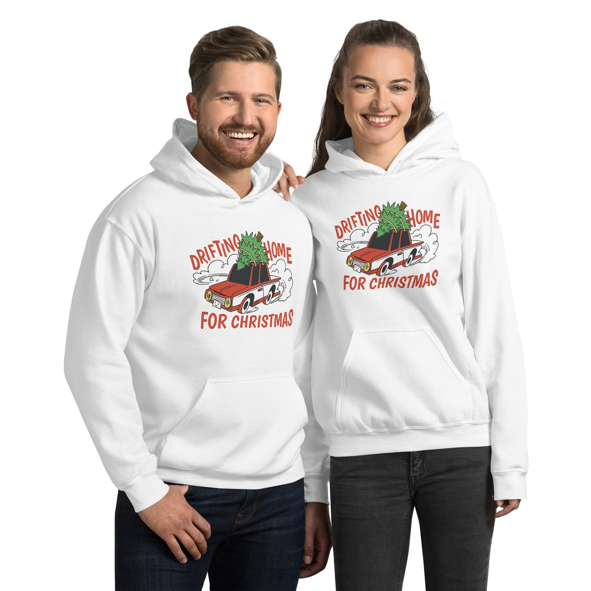 Drifting Home Christmas Hoodie - Funny Foundry