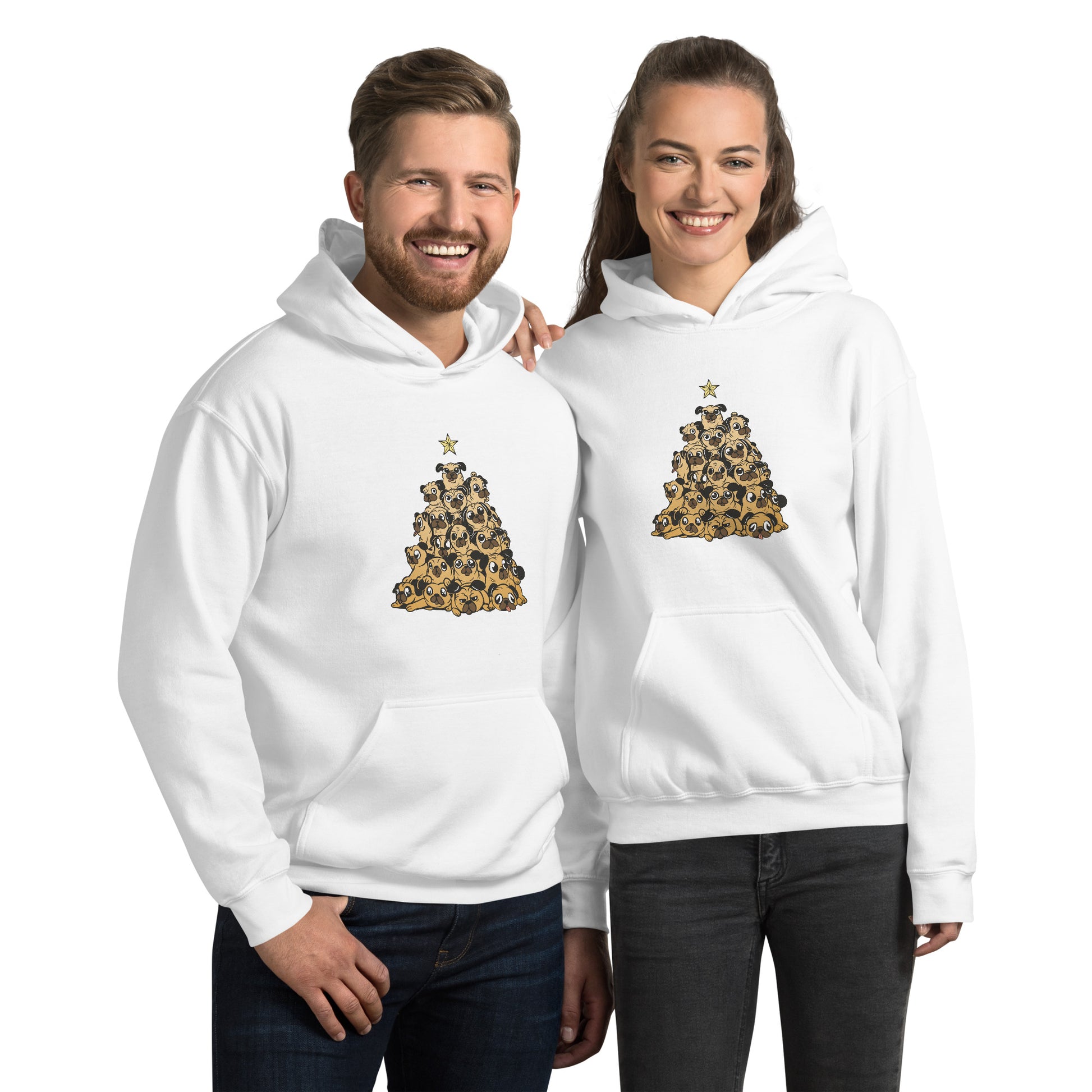 Pugs Christmas Tree Hoodie - Funny Foundry