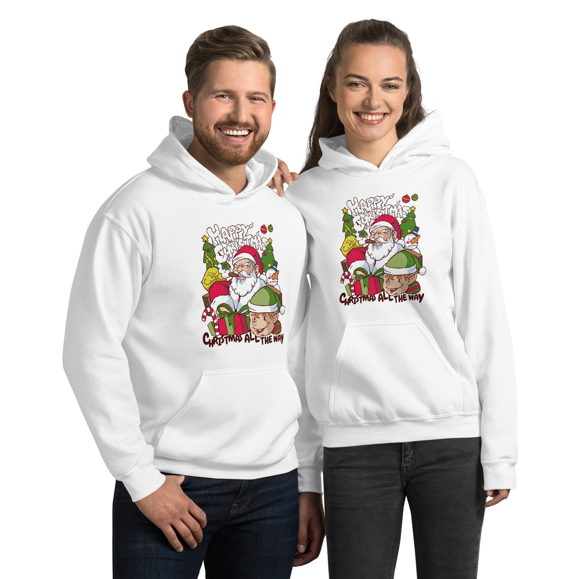 Smoking Santa Hoodie - Funny Foundry