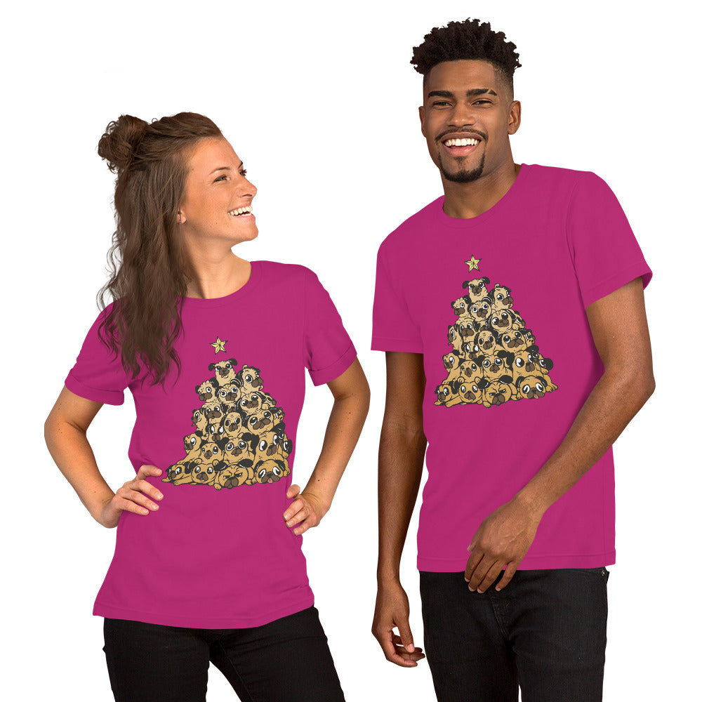 Pugs Christmas Tree T-Shirt - Funny Foundry