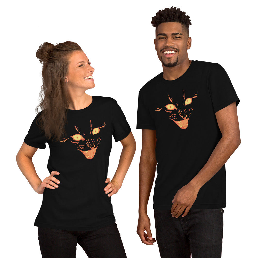 Scary Cat Face T-Shirt - Funny Foundry