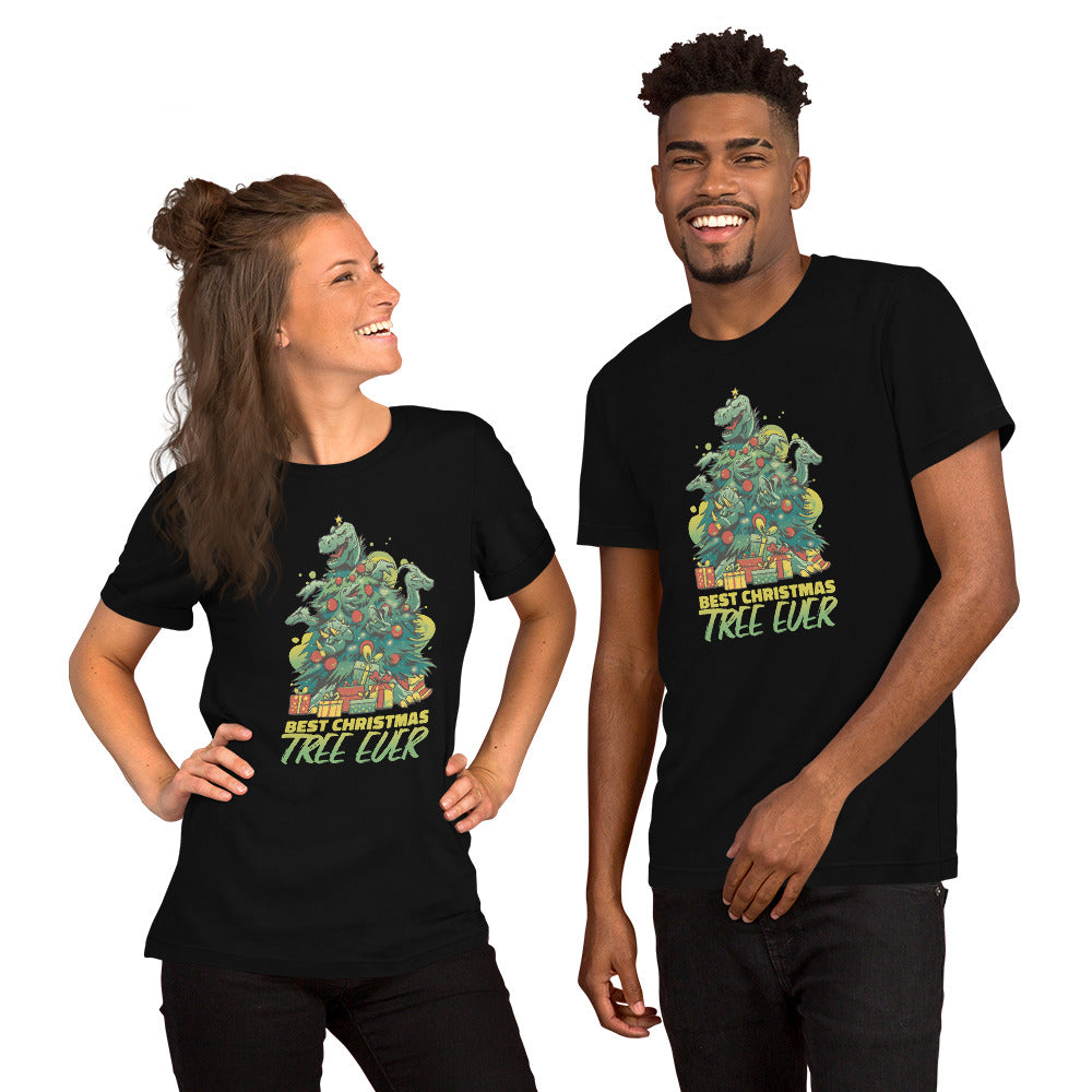 Dino Christmas Tree T-Shirt - Funny Foundry