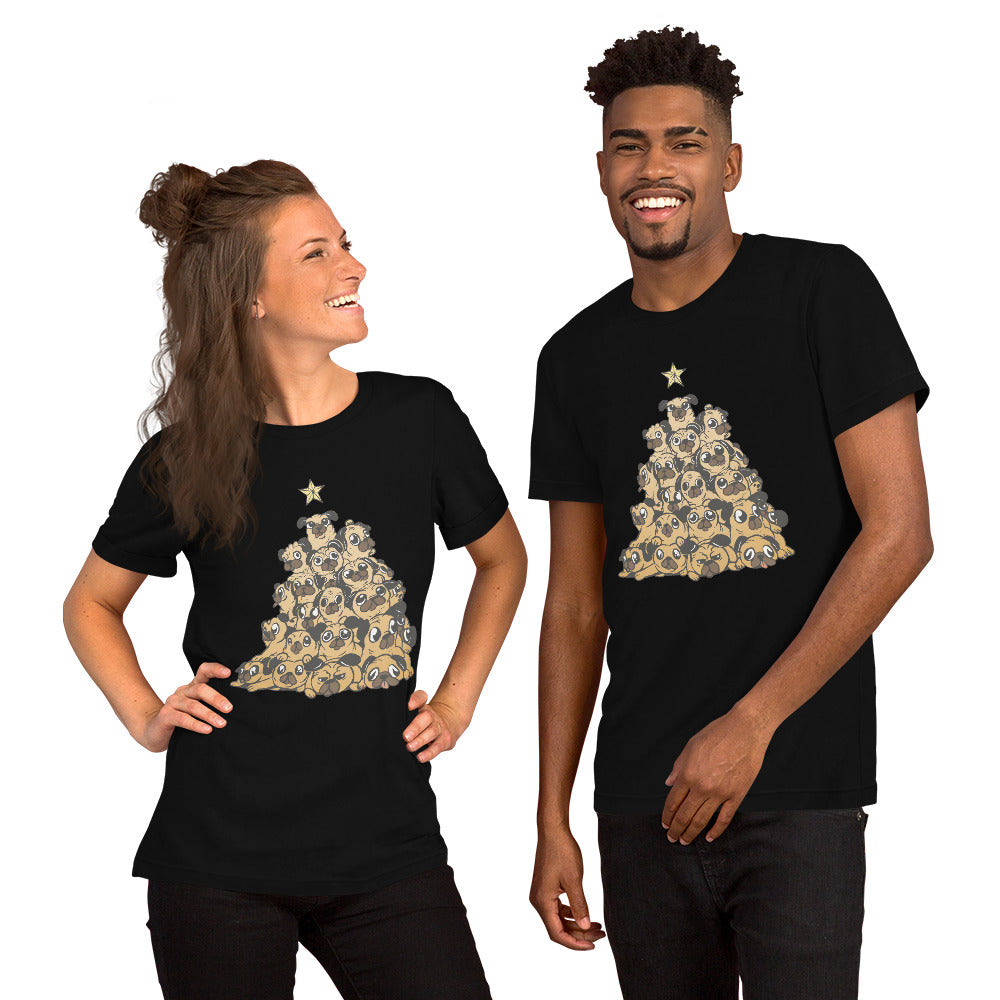 Pugs Christmas Tree T-Shirt - Funny Foundry