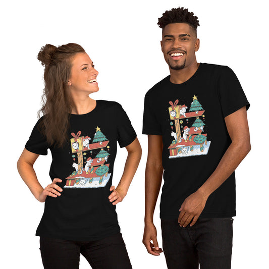 Cat House Christmas T-Shirt - Funny Foundry