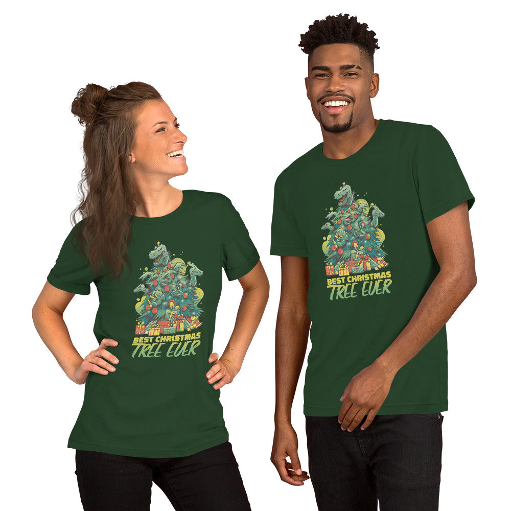 Dino Christmas Tree T-Shirt - Funny Foundry