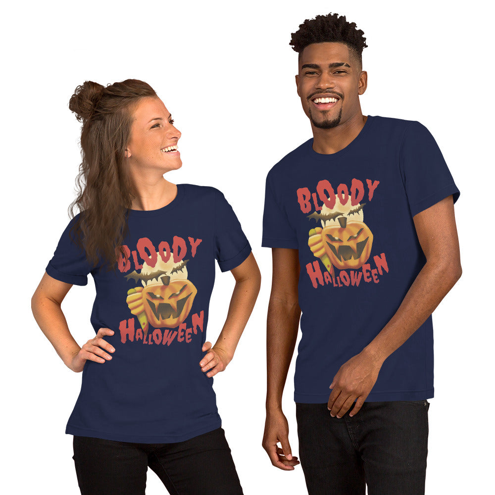 Bloody Halloween Pumpkin T-Shirt - Funny Foundry