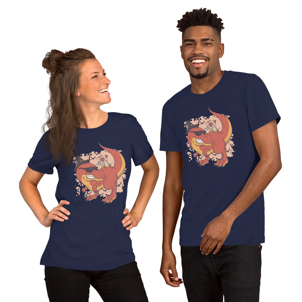 Pug and Dinosaur T-Shirt - Funny Foundry