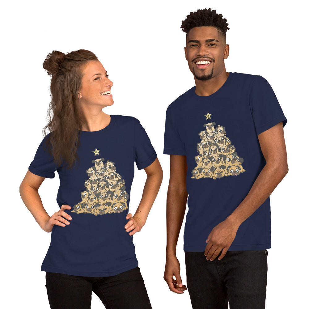 Pugs Christmas Tree T-Shirt - Funny Foundry