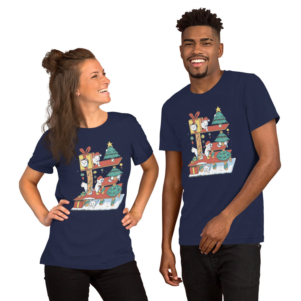 Cat House Christmas T-Shirt - Funny Foundry