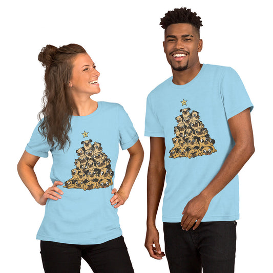 Pugs Christmas Tree T-Shirt - Funny Foundry