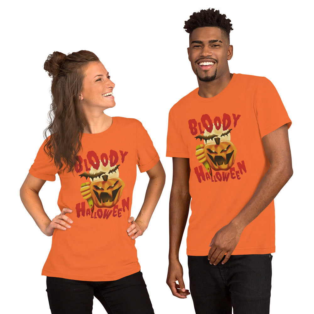 Bloody Halloween Pumpkin T-Shirt - Funny Foundry