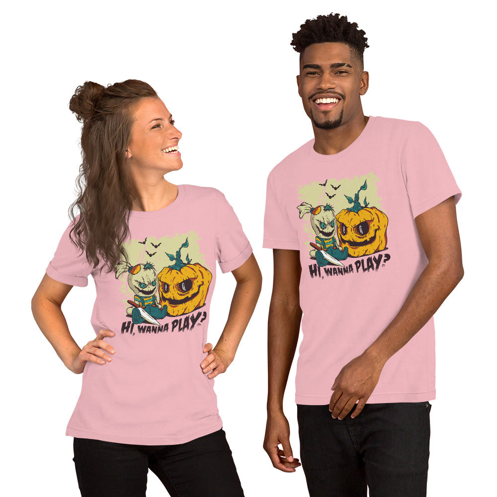 Wanna Play Halloween T-Shirt - Funny Foundry