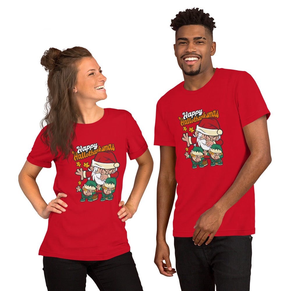 Happy Hallothanksmas T-Shirt - Funny Foundry