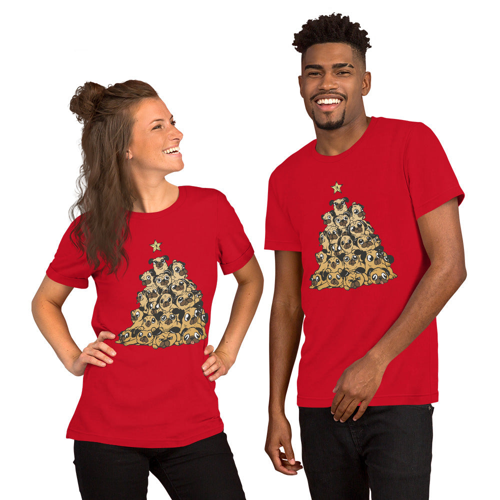 Pugs Christmas Tree T-Shirt - Funny Foundry