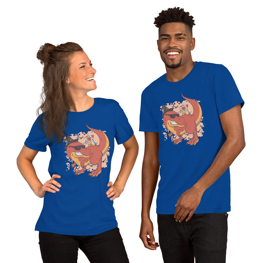 Pug and Dinosaur T-Shirt - Funny Foundry