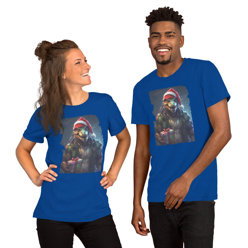 Dinosaur Cyberpunk Xmas T-Shirt - Funny Foundry