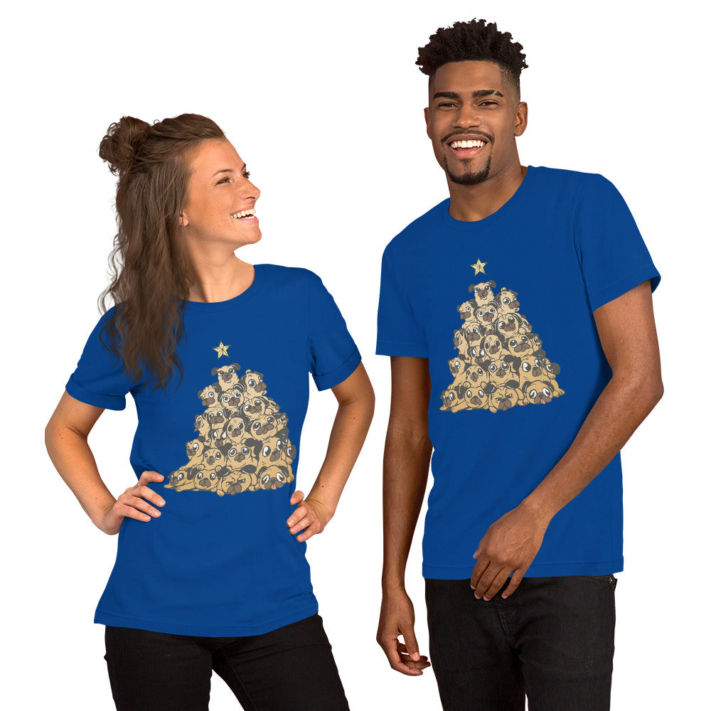 Pugs Christmas Tree T-Shirt - Funny Foundry