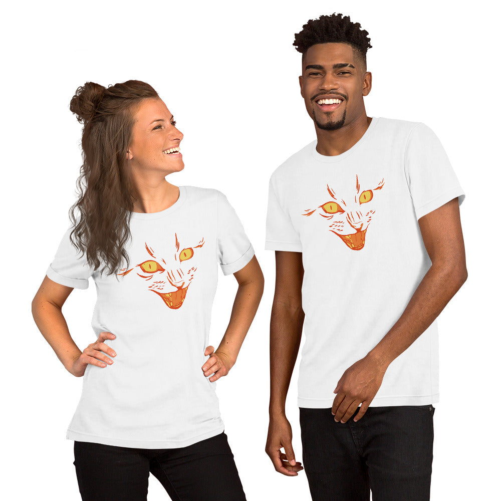 Scary Cat Face T-Shirt - Funny Foundry