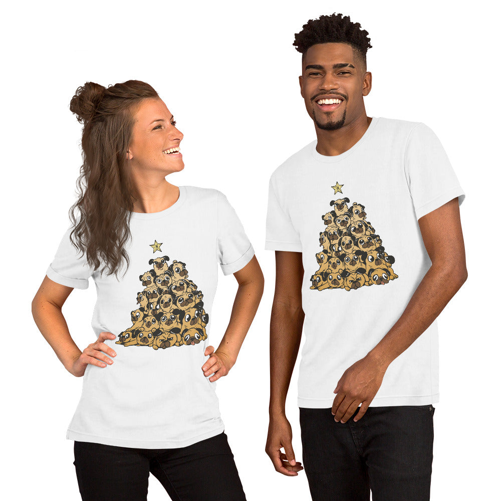 Pugs Christmas Tree T-Shirt - Funny Foundry