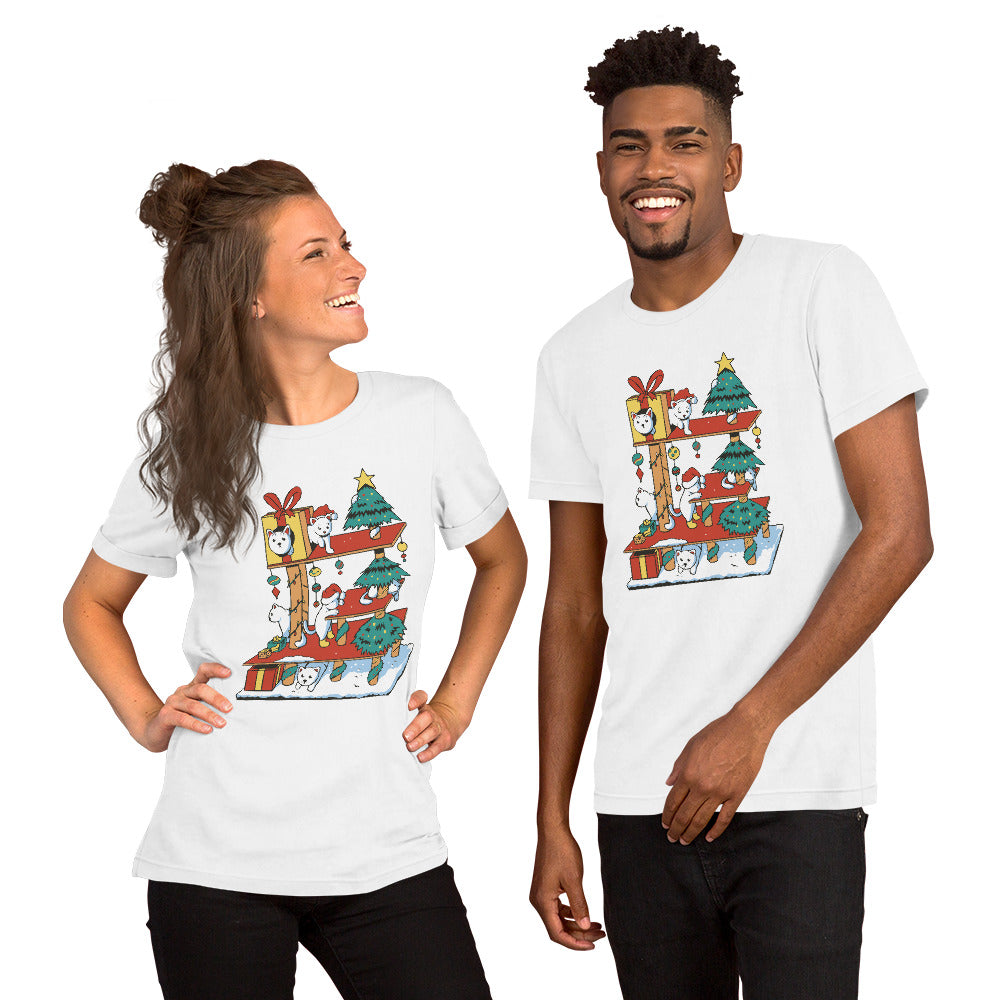 Cat House Christmas T-Shirt - Funny Foundry