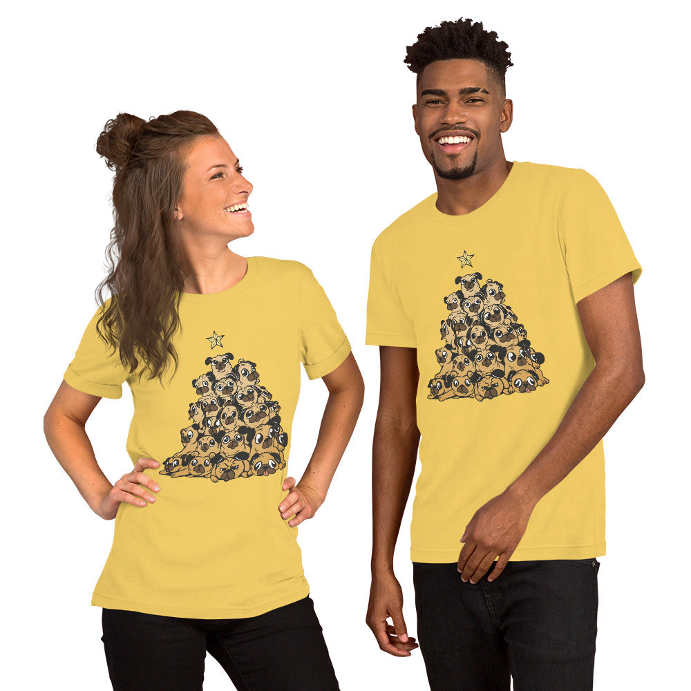 Pugs Christmas Tree T-Shirt - Funny Foundry